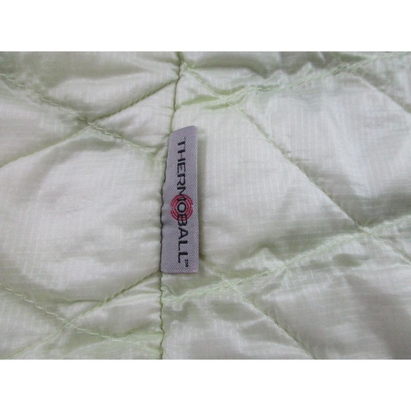 North Face ThermoBall Jacket Womens Medium Light Green Quilted Zip Outdoor Stain - Picture 11 of 13